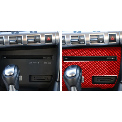 Carbon Fiber Car CD Player Console B Version Decorative Sticker for Nissan GTR R35 2008-2016, Left Driving(Red) by buy2fix