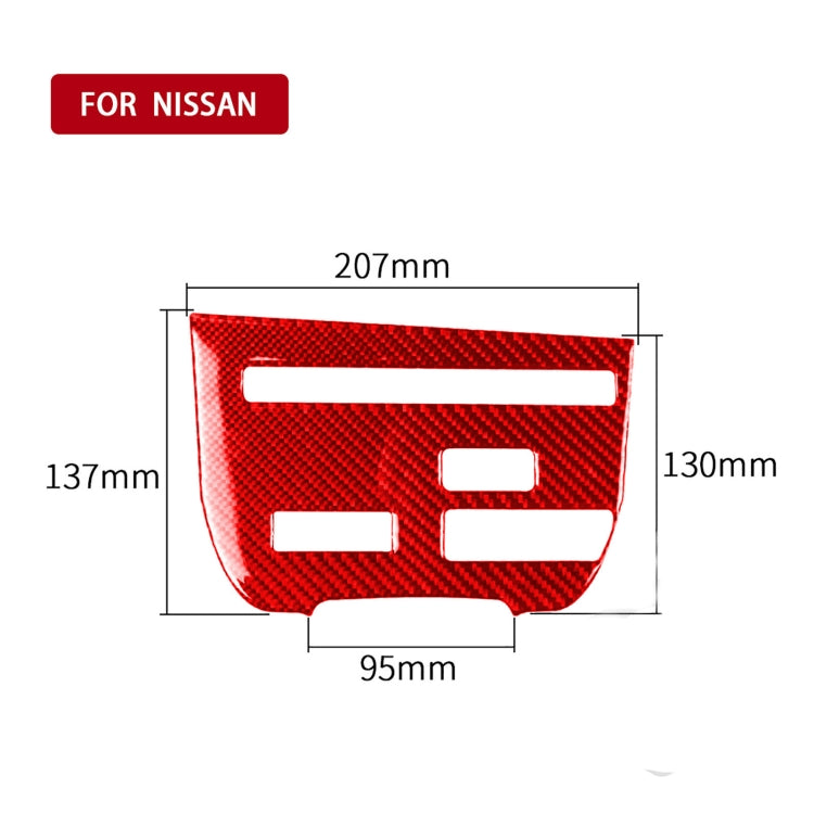 Carbon Fiber Car CD Player Console C Version Decorative Sticker for Nissan GTR R35 2008-2016, Left Driving(Red) by buy2fix