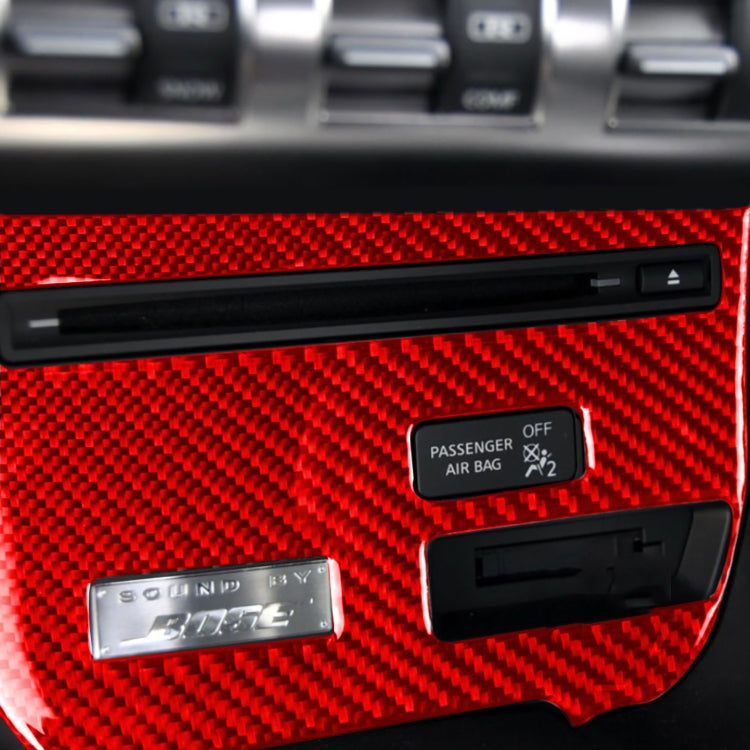 Carbon Fiber Car CD Player Console C Version Decorative Sticker for Nissan GTR R35 2008-2016, Left Driving(Red) by buy2fix