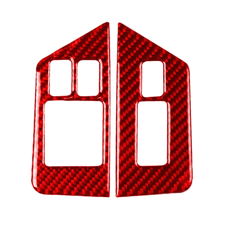 2 PCS / Set Carbon Fiber Car Window Lift Defogger Button Decorative Sticker for Nissan GTR R35 2008-2016, Left Driving(Red) by buy2fix