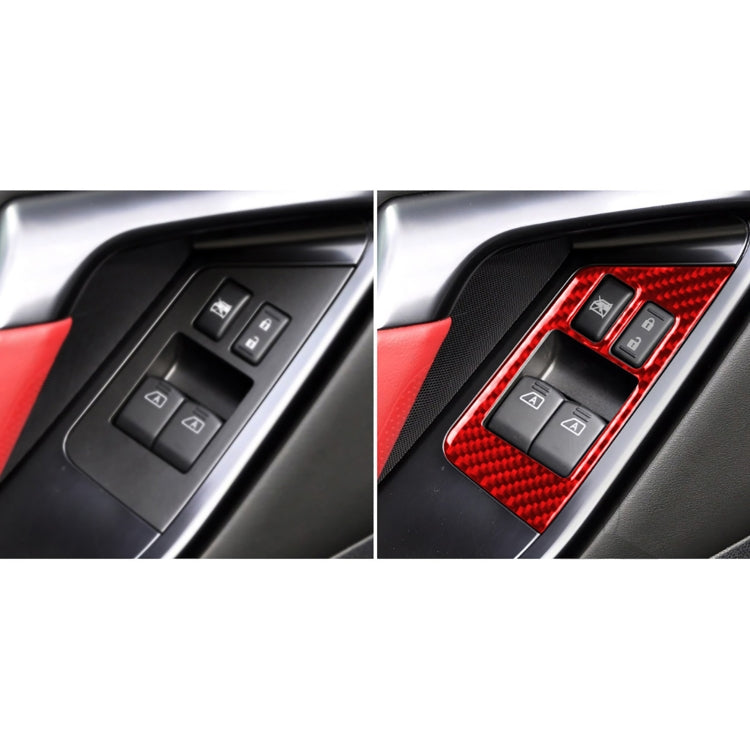 2 PCS / Set Carbon Fiber Car Window Lift Defogger Button Decorative Sticker for Nissan GTR R35 2008-2016, Left Driving(Red) by buy2fix