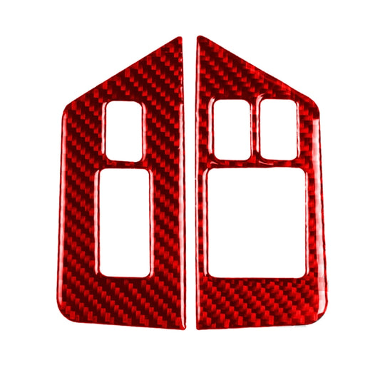 2 PCS / Set Carbon Fiber Car Window Lift Defogger Button Decorative Sticker for Nissan GTR R35 2008-2016, Right Driving(Red) by buy2fix