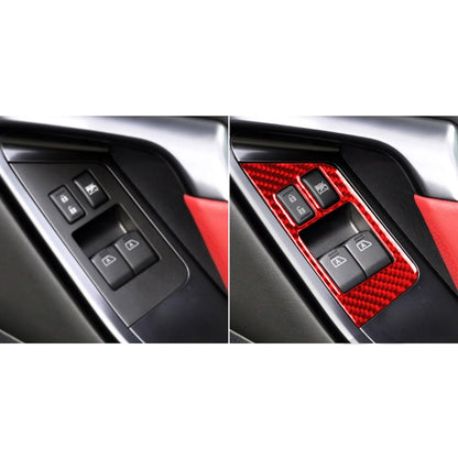 2 PCS / Set Carbon Fiber Car Window Lift Defogger Button Decorative Sticker for Nissan GTR R35 2008-2016, Right Driving(Red) by buy2fix