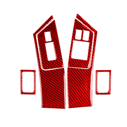 6 PCS / Set Carbon Fiber Car Window Lift Button Door Lock Decorative Sticker for Nissan GTR R35 2008-2016, Right Driving (Red) by buy2fix