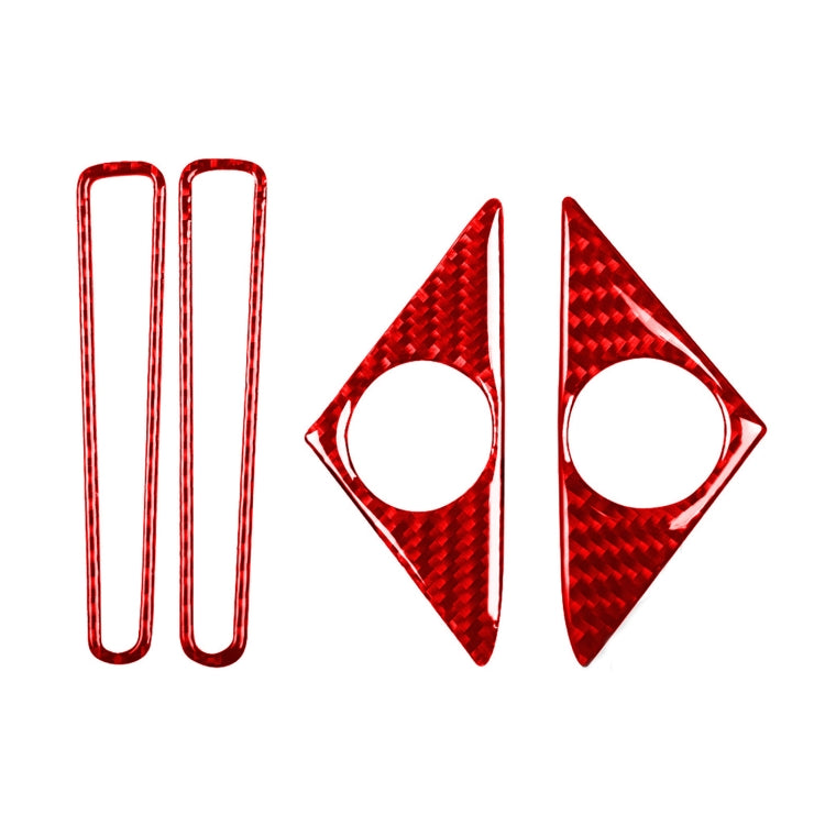 4 PCS / Set Carbon Fiber Car Door Horn + Window Air Outlet Decorative Sticker for Nissan GTR R35 2008-2016, Left and Right Driving Universal (Red) - Car Interior Mouldings by buy2fix | Online Shopping UK | buy2fix