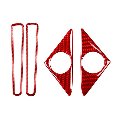 4 PCS / Set Carbon Fiber Car Door Horn + Window Air Outlet Decorative Sticker for Nissan GTR R35 2008-2016, Left and Right Driving Universal (Red) - Car Interior Mouldings by buy2fix | Online Shopping UK | buy2fix