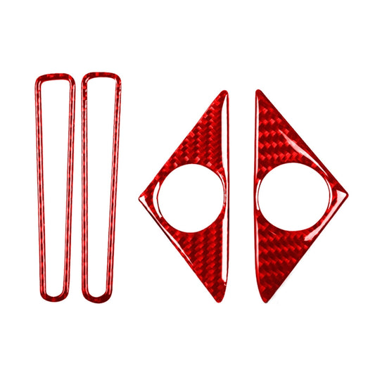 4 PCS / Set Carbon Fiber Car Door Horn + Window Air Outlet Decorative Sticker for Nissan GTR R35 2008-2016, Left and Right Driving Universal (Red) - Car Interior Mouldings by buy2fix | Online Shopping UK | buy2fix