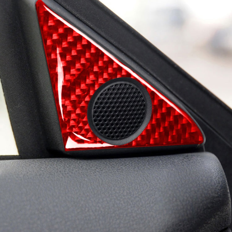 4 PCS / Set Carbon Fiber Car Door Horn + Window Air Outlet Decorative Sticker for Nissan GTR R35 2008-2016, Left and Right Driving Universal (Red) - Car Interior Mouldings by buy2fix | Online Shopping UK | buy2fix
