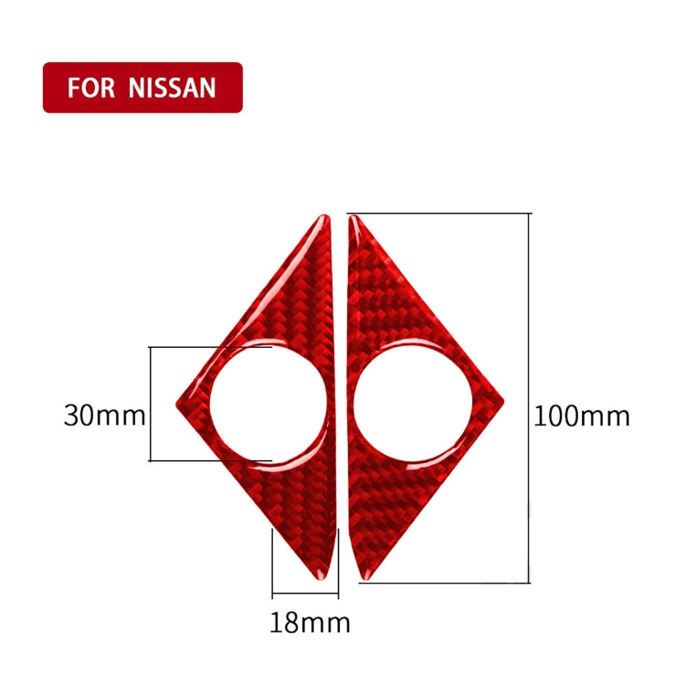 Carbon Fiber Car Door Horn Decorative Sticker for Nissan GTR R35 2008-2016, Left and Right Driving Universal (Red) by buy2fix