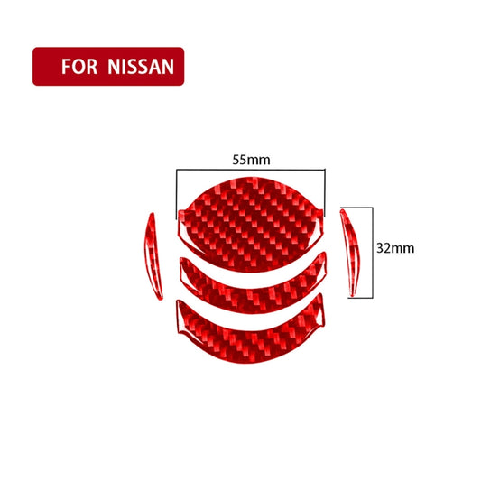 5 PCS / Set Carbon Fiber Car Central Air Outlet Decorative Sticker for Nissan GTR R35 2008-2016, Left and Right Driving Universal (Red) by buy2fix