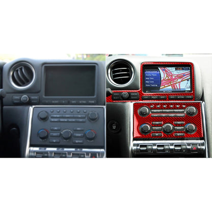 2 PCS / Set Carbon Fiber Car Navigation Instrument Decorative Sticker for Nissan GTR R35 2008-2016, Left Driving (Red) by buy2fix