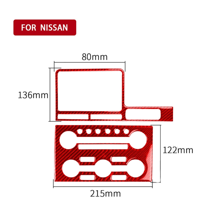 2 PCS / Set Carbon Fiber Car Navigation Instrument Decorative Sticker for Nissan GTR R35 2008-2016, Right Driving (Red) by buy2fix