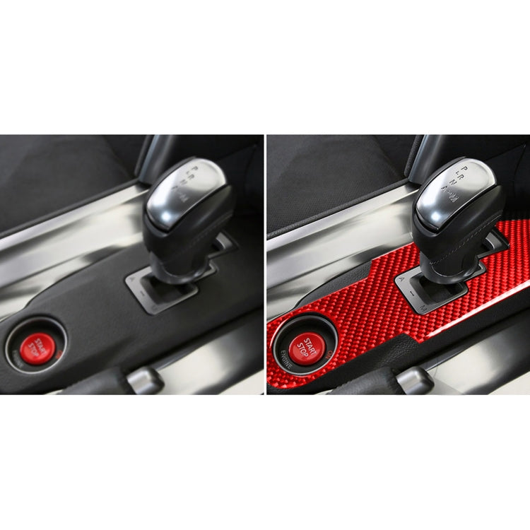 Carbon Fiber Car Gear Shift Panel Decorative Sticker for Nissan GTR R35 2008-2016, Left and Right Driving Universal(Red) by buy2fix
