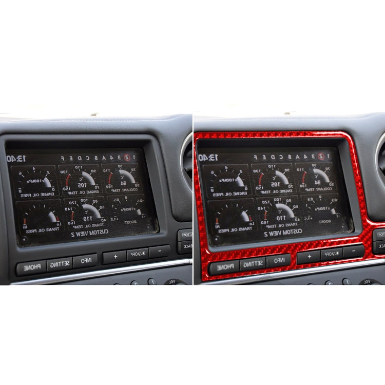 Carbon Fiber Car Navigation Display Frame Decorative Sticker for Nissan GTR R35 2008-2016, Right Driving(Red) by buy2fix