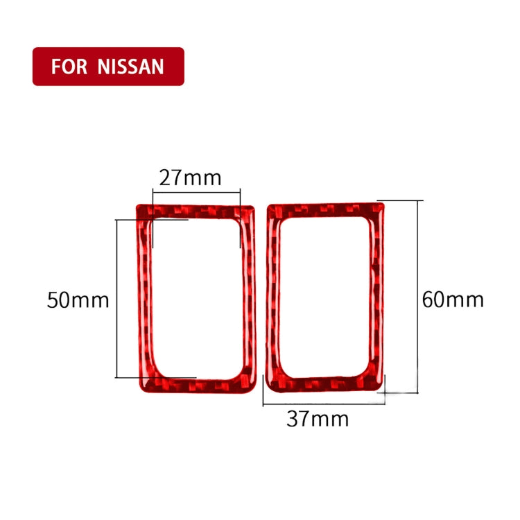 2 PCS / Set Carbon Fiber Car Left Right Door Lock Decorative Sticker for Nissan GTR R35 2008-2020, Left and Right Driving Universal (Red) by buy2fix