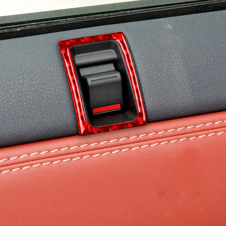 2 PCS / Set Carbon Fiber Car Left Right Door Lock Decorative Sticker for Nissan GTR R35 2008-2020, Left and Right Driving Universal (Red) by buy2fix