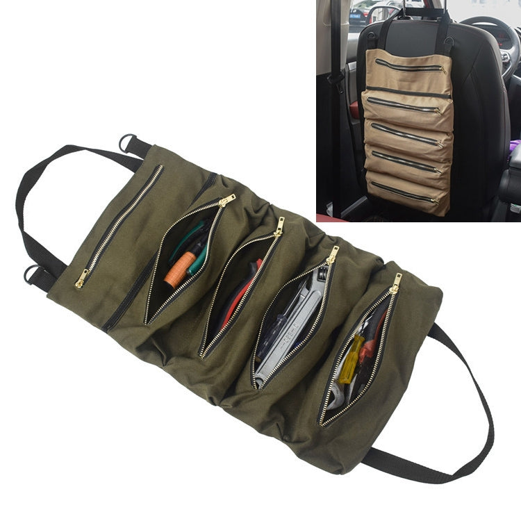 Car Auto Multi-function Canvas Storage Bag Portable Tool Bag Hanging Pocket Bag (Army Green) by buy2fix