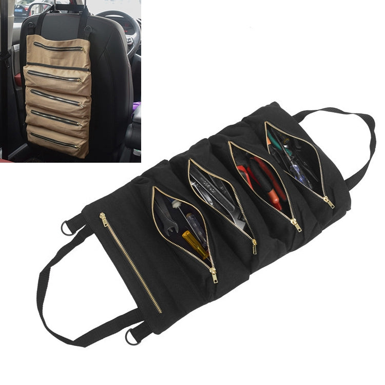 Car Auto Multi-function Canvas Storage Bag Portable Tool Bag Hanging Pocket Bag (Black) by buy2fix