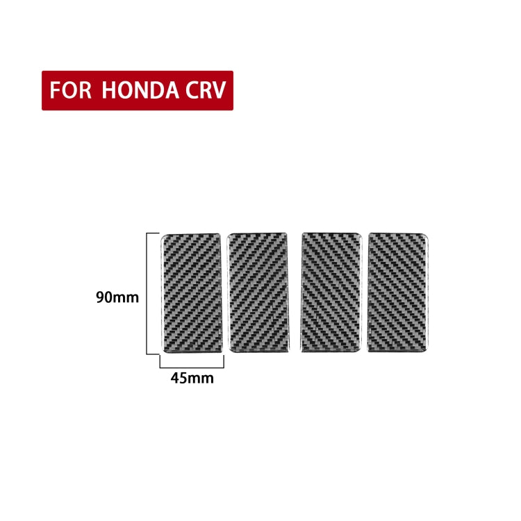 4 PCS / Set Carbon Fiber Car Inner Armrest Gasket Decorative Sticker for Honda CRV 2007-2011,Left and Right Drive Universal - Car Interior Mouldings by buy2fix | Online Shopping UK | buy2fix