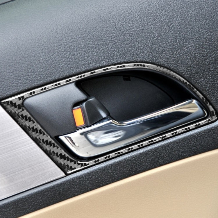 4 PCS / Set Carbon Fiber Car Inner Handle Frame Decorative Sticker for Honda CRV 2007-2011,Left and Right Drive Universal by buy2fix