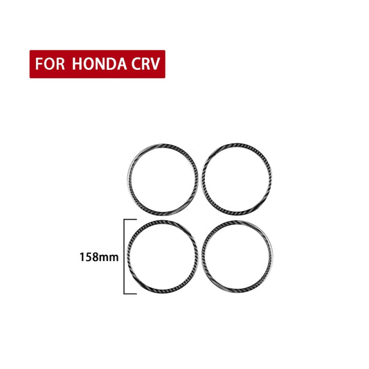 4 PCS / Set Carbon Fiber Car Door Horn Ring Decorative Sticker for Honda CRV 2007-2011,Left and Right Drive Universal by buy2fix