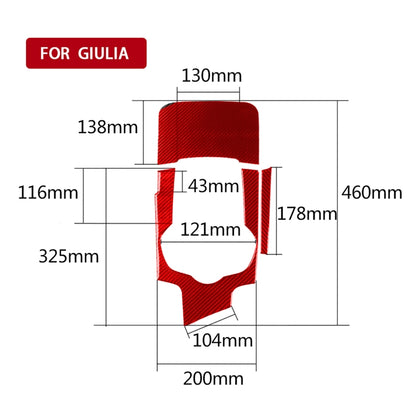 3 PCS / Set Carbon Fiber Car Gear Box Panel Decorative Sticker for Alfa Romeo Giulia 2017-2019,Left Drive (Red) by buy2fix