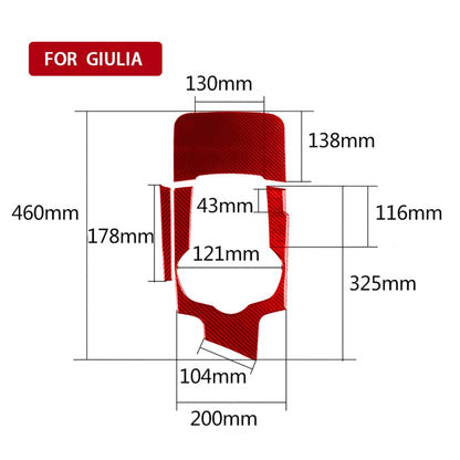 3 PCS / Set Carbon Fiber Car Gear Box Panel Decorative Sticker for Alfa Romeo Giulia 2017-2019,Right Drive (Red) by buy2fix