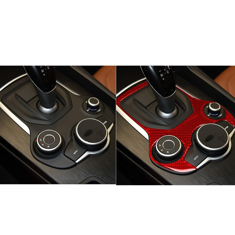 Carbon Fiber Car Gear Panel Decorative Sticker for Alfa Romeo Giulia 2017-2019,Left and Right Drive Universal (Red) by buy2fix