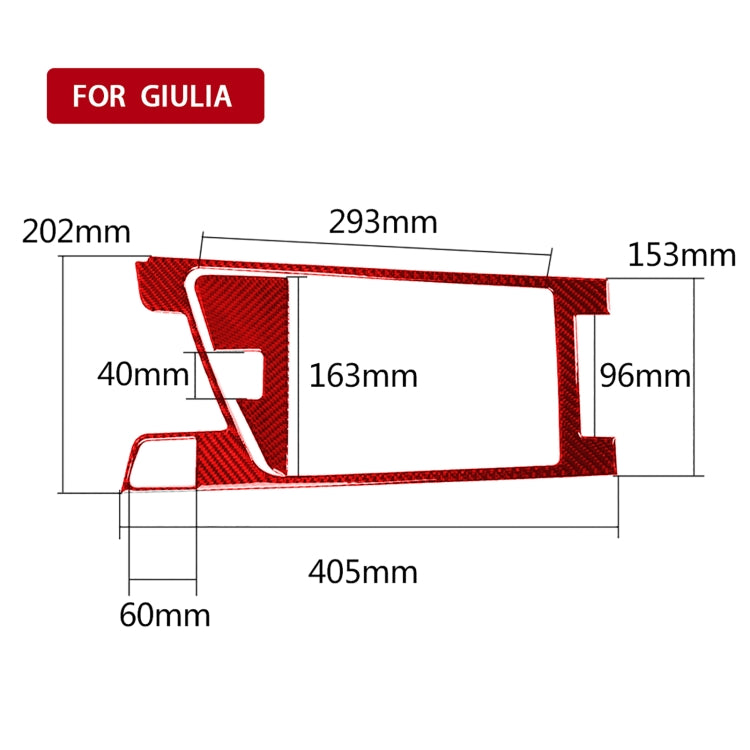 2 PCS / Set Carbon Fiber Car Armrest Box Frame Decorative Sticker for Alfa Romeo Giulia 2017-2019,Left Drive (Red) by buy2fix
