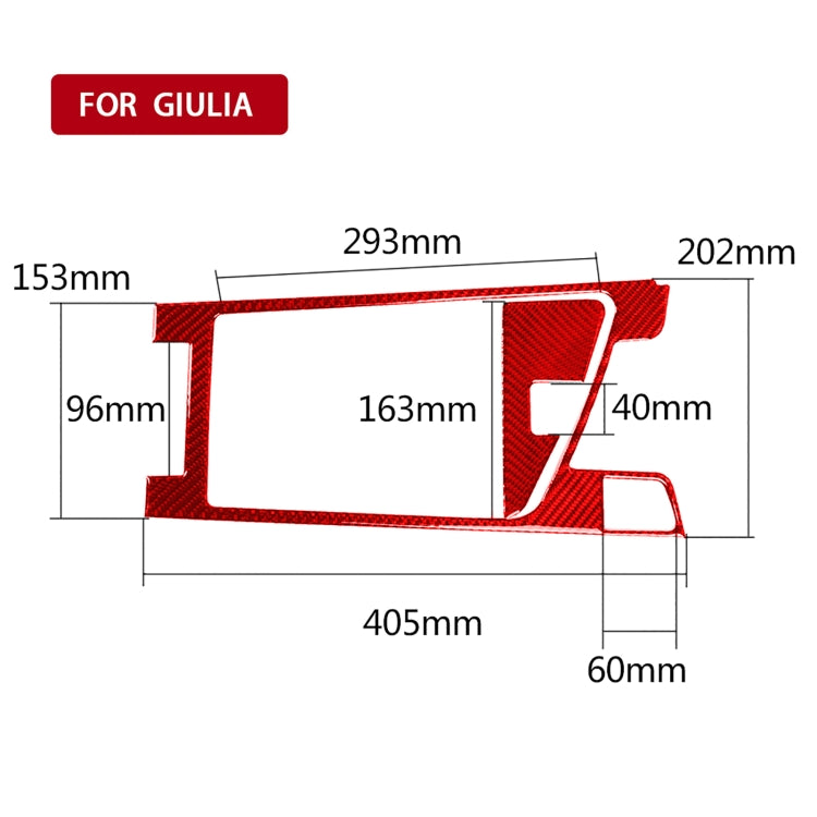 2 PCS / Set Carbon Fiber Car Armrest Box Frame Decorative Sticker for Alfa Romeo Giulia 2017-2019,Right Drive (Red) by buy2fix