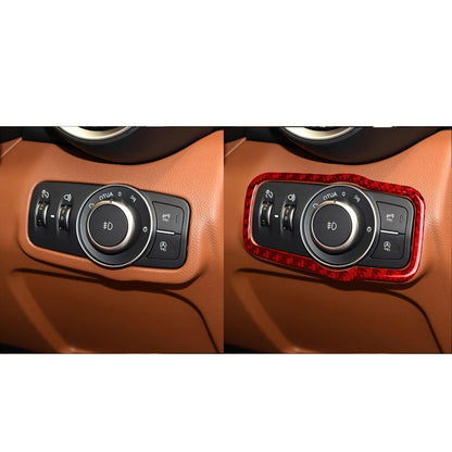 Carbon Fiber Car Headlight Switch Panel Decorative Sticker for Alfa Romeo Giulia 2017-2019,Right Drive (Red) by buy2fix