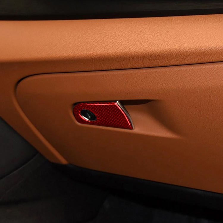 Carbon Fiber Car Co-pilot Storage Decorative Sticker for Alfa Romeo Giulia 2017-2019,Left Drive (Red) by buy2fix