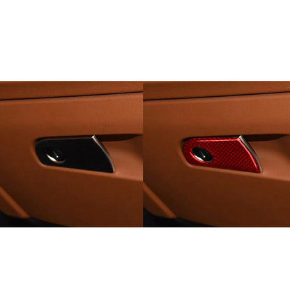 Carbon Fiber Car Co-pilot Storage Decorative Sticker for Alfa Romeo Giulia 2017-2019,Left Drive (Red) by buy2fix