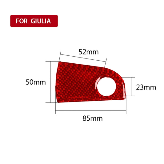 Carbon Fiber Car Co-pilot Storage Decorative Sticker for Alfa Romeo Giulia 2017-2019,Right Drive (Red) by buy2fix