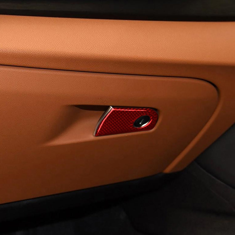 Carbon Fiber Car Co-pilot Storage Decorative Sticker for Alfa Romeo Giulia 2017-2019,Right Drive (Red) by buy2fix