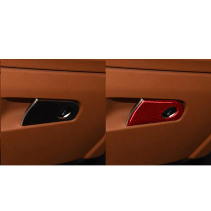 Carbon Fiber Car Co-pilot Storage Decorative Sticker for Alfa Romeo Giulia 2017-2019,Right Drive (Red) by buy2fix