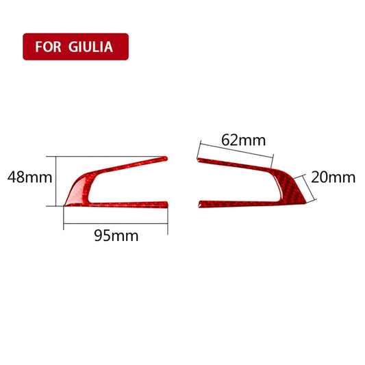 2 PCS / Set Carbon Fiber Car Steering Wheel Button Panel Decorative Sticker for Alfa Romeo Giulia 2017-2019,Left and Right Drive Universal (Red) by buy2fix