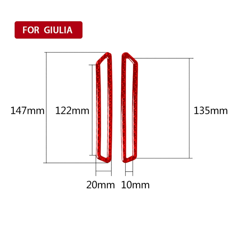 2 PCS / Set Carbon Fiber Car A-pillar Air Outlet Panel Decorative Sticker for Alfa Romeo Giulia 2017-2019,Left and Right Drive Universal (Red) by buy2fix