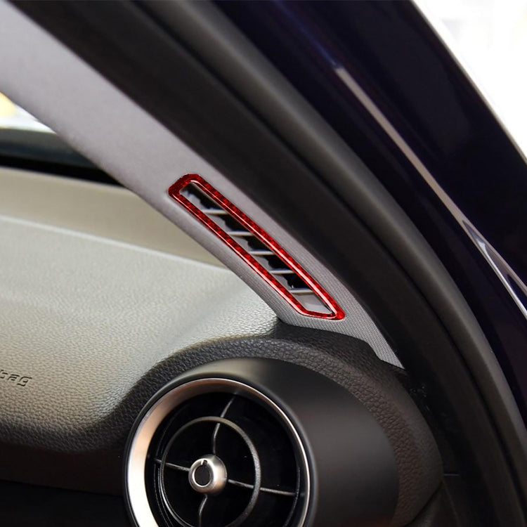 2 PCS / Set Carbon Fiber Car A-pillar Air Outlet Panel Decorative Sticker for Alfa Romeo Giulia 2017-2019,Left and Right Drive Universal (Red) by buy2fix
