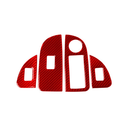 4 PCS / Set Carbon Fiber Car Window Button Panel Decorative Sticker for Alfa Romeo Giulia 2017-2019,Left Drive (Red) by buy2fix