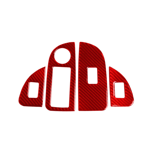 4 PCS / Set Carbon Fiber Car Window Button Panel Decorative Sticker for Alfa Romeo Giulia 2017-2019, Right Drive (Red) - Car Interior Mouldings by buy2fix | Online Shopping UK | buy2fix