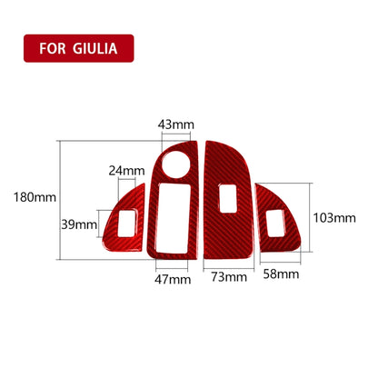 4 PCS / Set Carbon Fiber Car Window Button Panel Decorative Sticker for Alfa Romeo Giulia 2017-2019, Right Drive (Red) by buy2fix