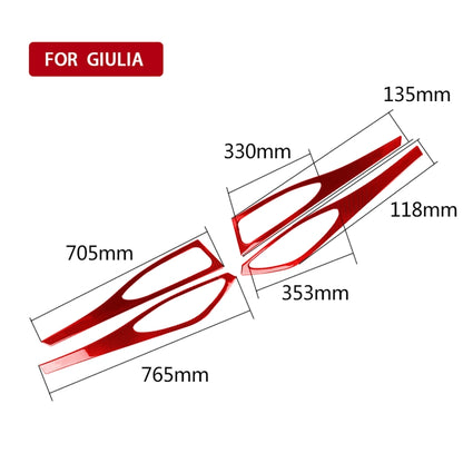 4 PCS / Set Carbon Fiber Car Door Panel Decorative Sticker for Alfa Romeo Giulia 2017-2019,Left and Right Drive Universal (Red) - Car Interior Mouldings by buy2fix | Online Shopping UK | buy2fix