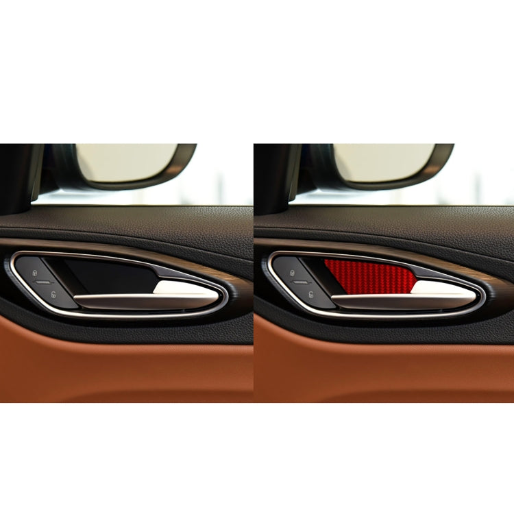 4 PCS / Set Carbon Fiber Car Inner Door Bowl Decorative Sticker for Alfa Romeo Giulia 2017-2019,Left and Right Drive Universal (Red) - Car Interior Mouldings by buy2fix | Online Shopping UK | buy2fix