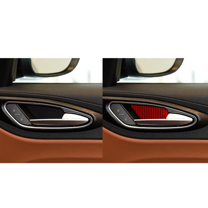 4 PCS / Set Carbon Fiber Car Inner Door Bowl Decorative Sticker for Alfa Romeo Giulia 2017-2019,Left and Right Drive Universal (Red) - Car Interior Mouldings by buy2fix | Online Shopping UK | buy2fix