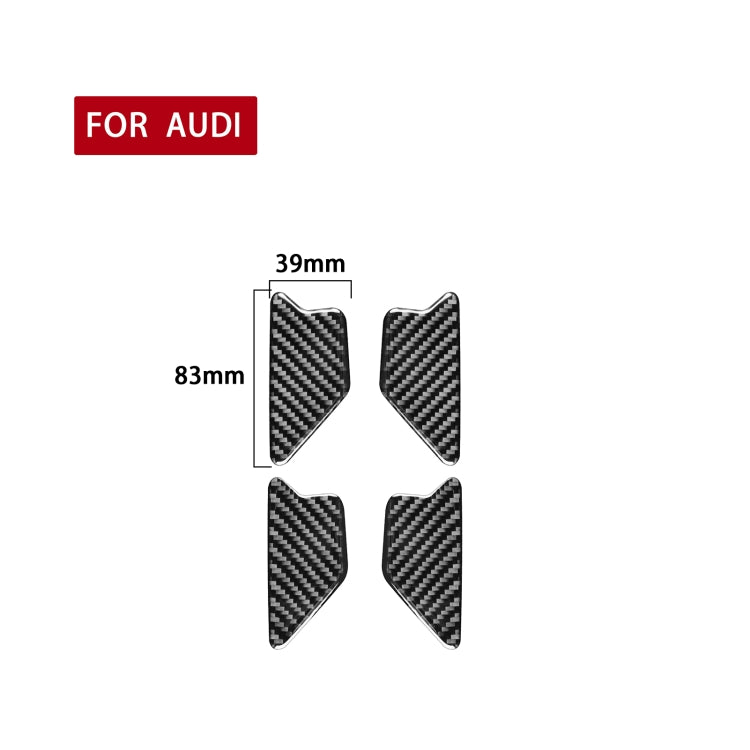 4 PCS / Set Carbon Fiber Car Inner Door Bowl Decorative Sticker for Audi Q3 2013-2018,Left and Right Drive Universal - Car Interior Mouldings by buy2fix | Online Shopping UK | buy2fix