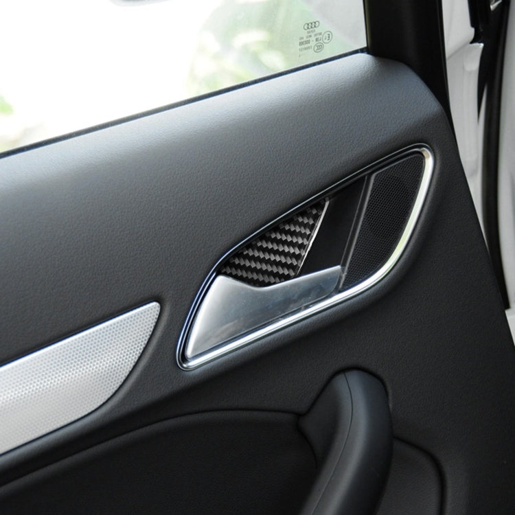 4 PCS / Set Carbon Fiber Car Inner Door Bowl Decorative Sticker for Audi Q3 2013-2018,Left and Right Drive Universal - Car Interior Mouldings by buy2fix | Online Shopping UK | buy2fix