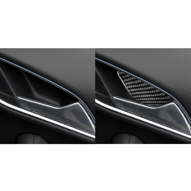4 PCS / Set Carbon Fiber Car Inner Door Bowl Decorative Sticker for Audi Q3 2013-2018,Left and Right Drive Universal - Car Interior Mouldings by buy2fix | Online Shopping UK | buy2fix
