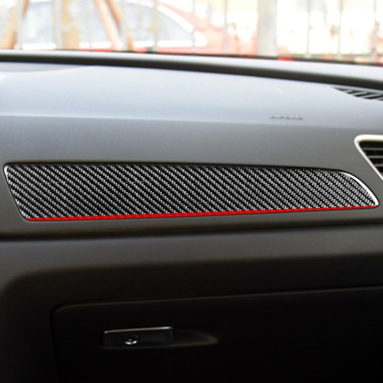 Carbon Fiber Car Co-pilot Trim Red Edge Decorative Sticker for Audi Q3 2013-2018,Left Drive by buy2fix