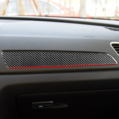 Carbon Fiber Car Co-pilot Trim Red Edge Decorative Sticker for Audi Q3 2013-2018,Left Drive by buy2fix